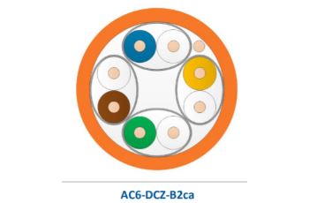 LEVITON AC6-DCZ-B2ca-500OR kabel U/FTP AWG26, kat.6A LSZH, B2ca s1a,d1,a1, 500m cívka, oranžový- do 70m přenos.kanálu
