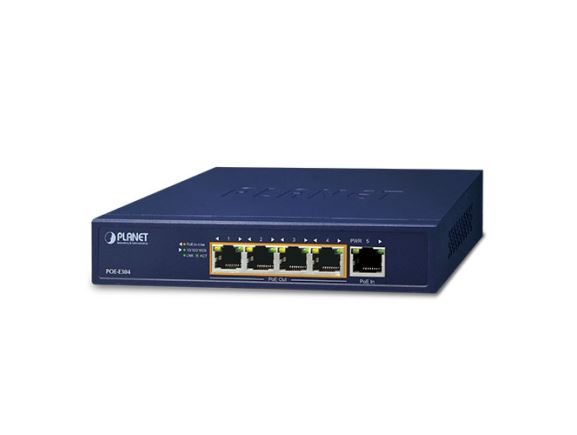 POE-E304 PoE extender, 1-Port 802.3bt PoE++, 4-Port 802.3af/at Gigabit
