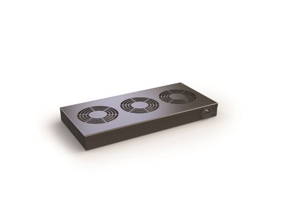 CONTEG DP-VEC-03-H ventilační jednotka, 3x ventilátor EC, 230V, s termostatem, 19", černá