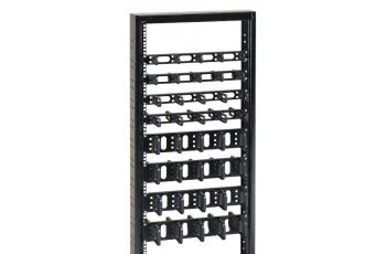 DP-VP-P1-OR-H Vázací panel, 1U, 19", jednostranný, plastová oranžová oka 40x50mm (1)