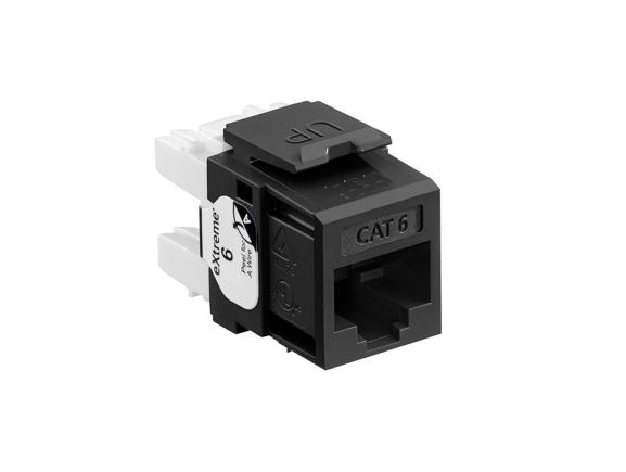 61110-RE6 Nestíněný modul RJ45 eXtreme Quickport, kat. 6, IDC svorky, černý