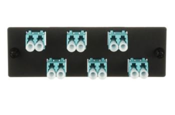 PANDUIT FAP6WAQDLCZ osazený FAP panel, 6x LC spojka, duplexní, MM OM3/OM4, tyrkysová