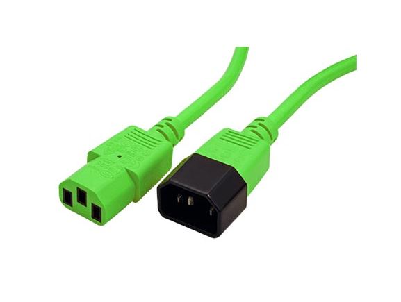19.08.1523 Prodlužovací síťový kabel, IEC320 C14 - IEC320 C13, 1,8m, zelený