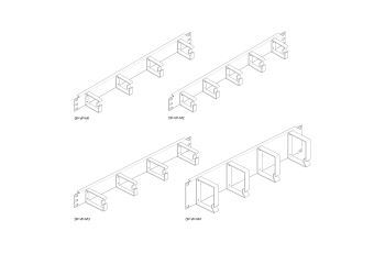 DP-VP-M3-H Vázací panel, 1U, 4x kovové oko 44x76mm, 19", černý (1)