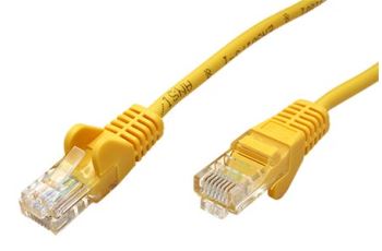 goobay 21.92.0582 propojovací kabel RJ45/RJ45, U/UTP,  0,25m, kat. 5E, CCA, žlutá