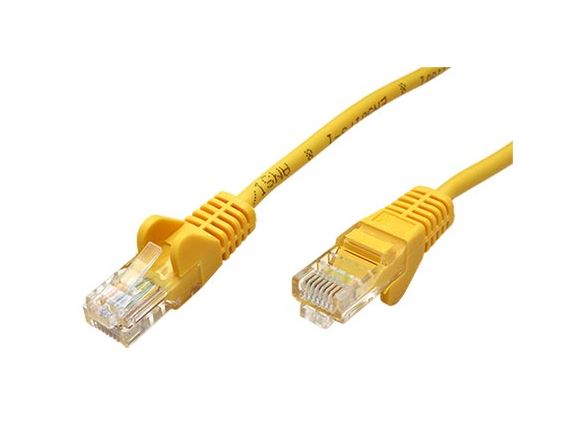 21.92.0582 propojovací kabel RJ45/RJ45, U/UTP,  0,25m, kat. 5E, CCA, žlutá