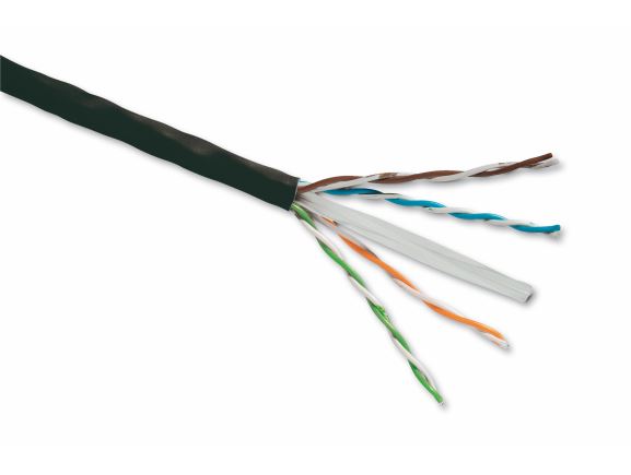 SOLARIX SXKD-6-UTP-PE venkovní kabel U/UTP, kat. 6, PE Fca, černý, cívka 500m