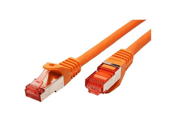 21.15.2670 Propojovací kabel RJ45/RJ45, S/FTP, 0,5m, kat. 6, Component Level, LSOH, oranžový