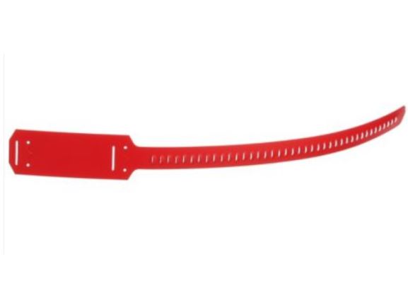 CM4S-L2 kabelový štítek s páskou, délka 387mm, polyethylen, červený, bal.50ks