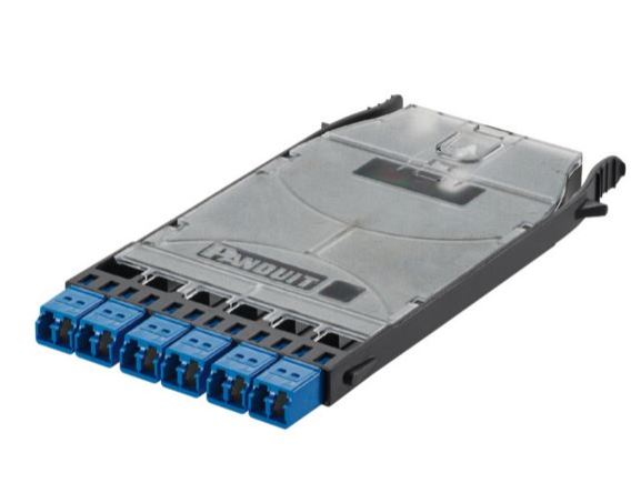 FHS9N-12-10N kazeta systému HD Flex, pro svaření vláken, 6x LC duplex SM spojky (modré)
