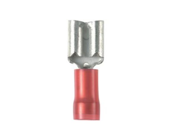 DNF18-111-C faston-female, izolace Nylon, AWG22-18, max.pr. 2,54mm, 2,8x0,5mm,červený, bal.100ks