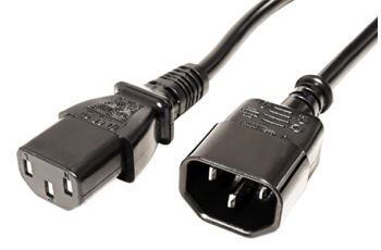 19.08.1510 kabel síťový prodlužovací IEC320 C14 - IEC320 C13, 1m, černý
