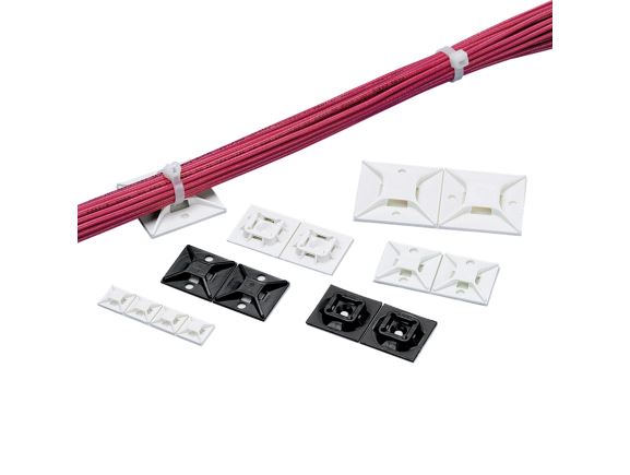 SGABM40-A-L vnitřní kabelová příchytka, 38,1x38,1mm, samolepící, bílá, bal. 50 kusů