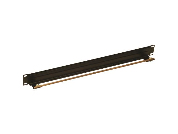 DP-ZE-RAM-H zemnící horizontální panel, 1U, 19", 5 x svorka DP-ZE-CL, černý