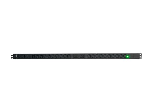 PDU-16A1F-20C13-4C19 Vertikální PDU, 16A, 230V, 20x IEC320 C13 + 4xC19, 3m přívod IEC 60320 C20, LED kontrolka