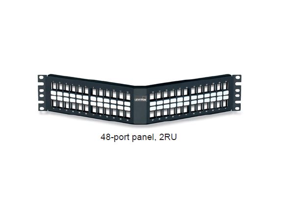 49256-H48 patch panel úhlový pro 48 modulů QuickPort Atlas-X1 nebo eXtreme, 2RU, černý