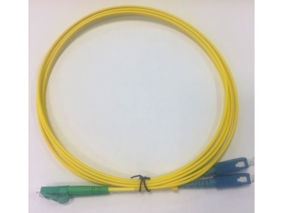 LC/A-SC/P-2-SDL optický propojovací kabel LC/APC-SC/PC duplex SM 9/125um ITU G652D, žlutý, 2m