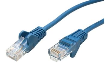 goobay 21.92.0584 propojovací kabel RJ45/RJ45, U/UTP,  0,25m, kat. 5E, CCA, modrá