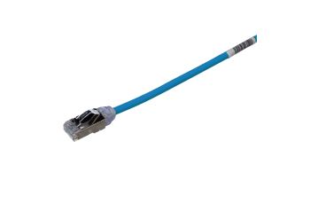 STP28X16MBU Tenký stíněný propojovací kabel RJ45/RJ45, F/UTP, kat. 6A, 16m, AWG28, LSZH, modrý STP28X16MBU Tenký stíněný propojovací kabel RJ45/RJ45, F/UTP, kat. 6A, 16m, AWG28, LSZH, modrý
