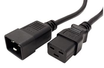 19.08.1562 kabel napájecí IEC320-C19 - C20, 3x1,5mm2, 16A, 2m, černý