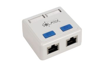 SOLARIX SX288-5E-STP-WH zásuvka na omítku 2xRJ45, STP, kat. 5E, bílá