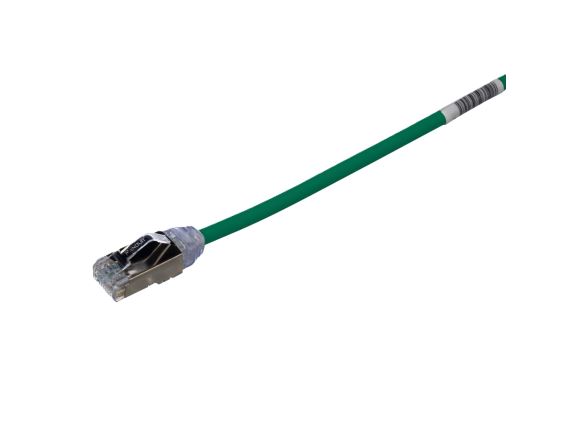 STP28X6MGR Tenký stíněný propojovací kabel RJ45/RJ45, F/UTP, kat. 6A, 6m, AWG28, LSZH, zelený