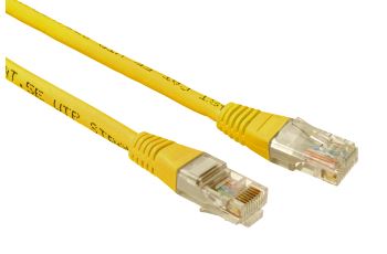 SOLARIX C5E-155YE-2MB propojovací kabel RJ45/RJ45, U/UTP,  2m, kat. 5E, žlutý