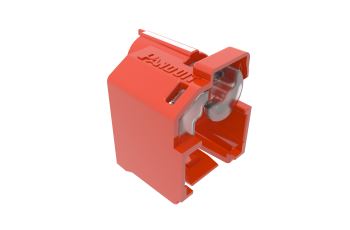 PSL-DCPLRE-C Zámek konektoru RJ45, recessed verze, červený, bal. 100 kusů + 5 nástrojů (4)