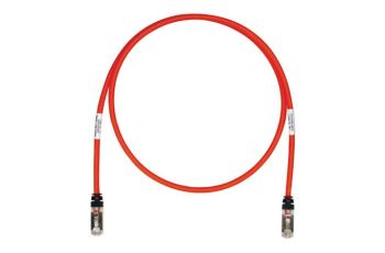 PANDUIT STP6X0.5MRD propojovací kabel RJ45/RJ45, S/FTP, kat. 6A, 0,5m, LSZH, červený