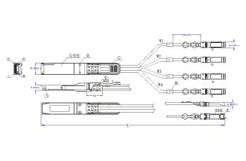 QSFP-PLUS-SFP-PLUS-DAC-3-CIS Twinaxiální DAC kabel 40Gb/s QSFP+ na  4x 10G SFP+, 3m, pasivní, Cisco kompatibilní (1)