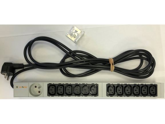 IP-BA-S12C31UT16 napájecí panel, 12xC13 +1xUTE, 16A, 4m kabel se zástrčkou UTE