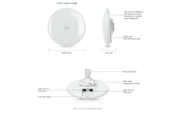 UDB-Pro Bezdrátový bridge Device Bridge Pro, 2×GLAN, 1×PoE, 1×PoE+, Wi-Fi 4/5 (5GHz) (1)