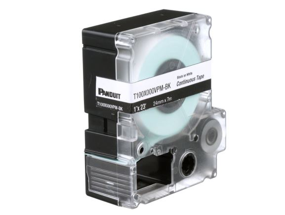 T100X000VPM-BK kazeta MP s kontinuální popisovací páskou, šířka 24mm, délka 7m, černá na bílé, vinyl