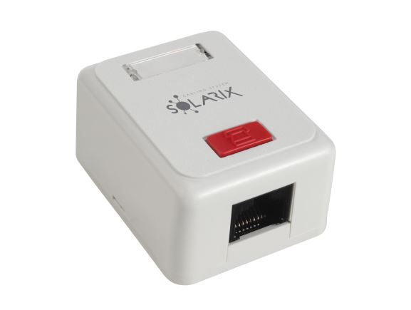 SOLARIX SX108-5E-UTP-WH zásuvka na omítku 1xRJ45, UTP, kat. 5E, bílá