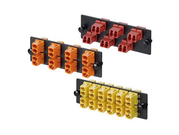 FAP6WEORDLCZ osazený FAP panel, 6x klíčovaná oranžová LC spojka, duplexní, MM/SM
