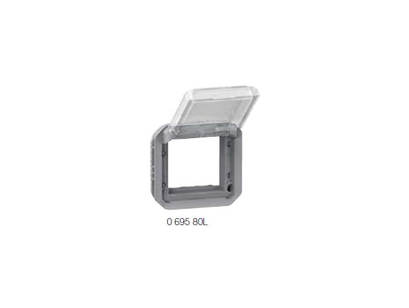 069695L Adaptér Plexo pro modul 45x45mm nebo 22,5x45mm, IP55, průhledná krytka, bílý